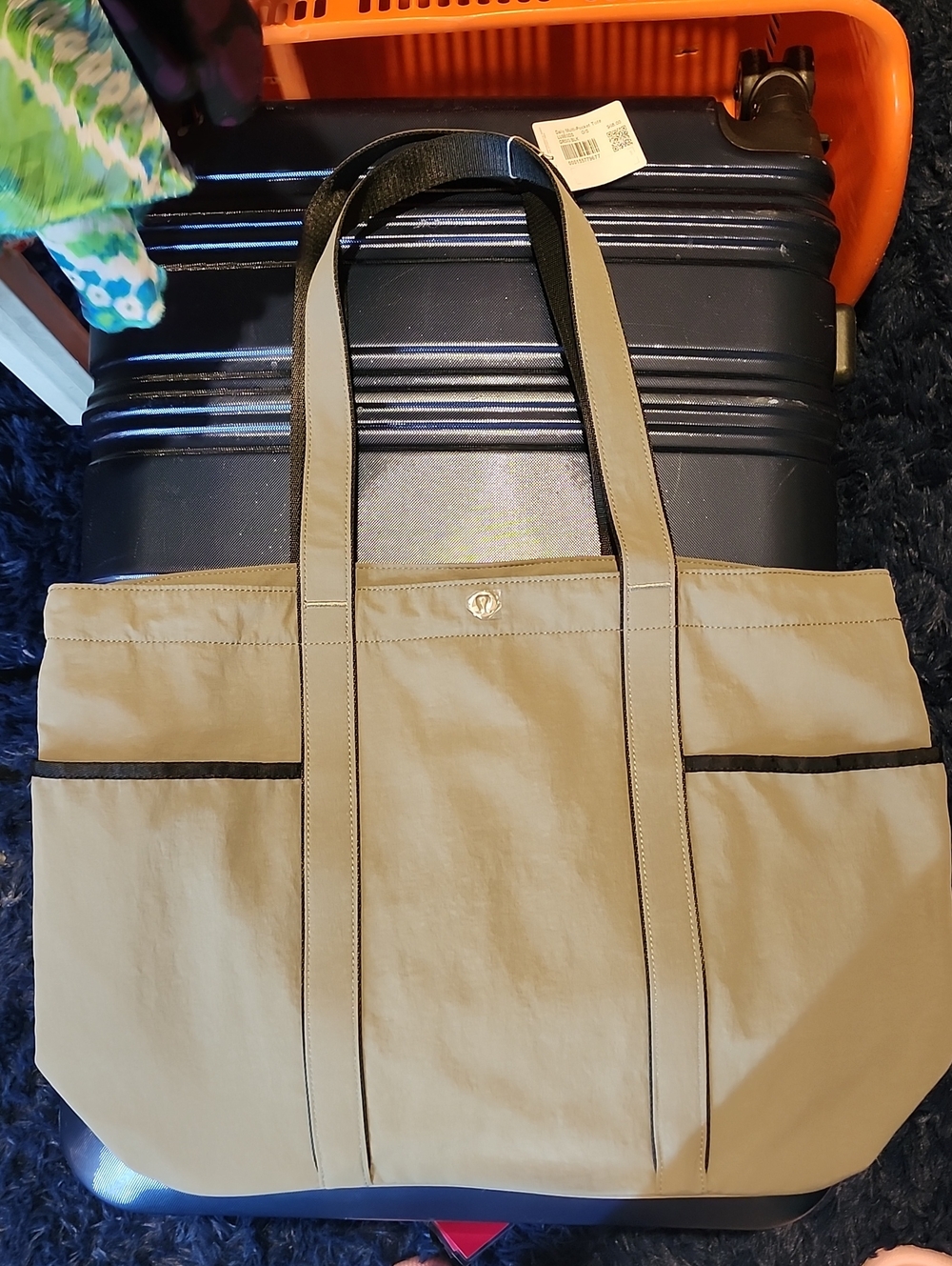 lululemon athletica Tan Canvas Men's Tote with Black Trim